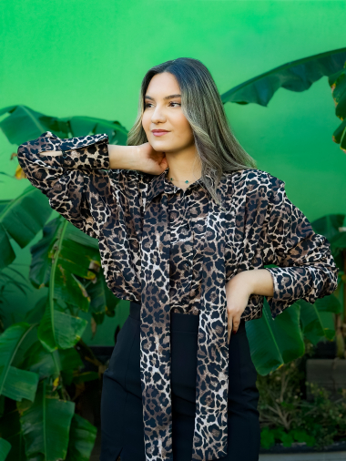 LEOPARD SHIRT-Λεοπάρ πουκάμισο με βάτες